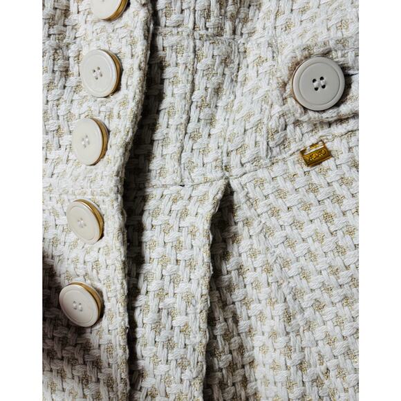 Gorgeous XOXO Gold and Cream Tweed Jacket sz S EUC - Picture 4 of 6